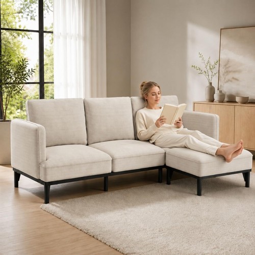 Shaped sofa seater with - l, 3-seater