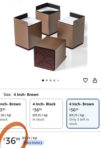 Bed furniture risers - bed, 10cm